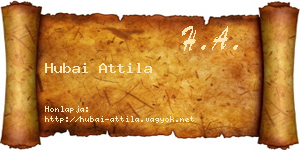 Hubai Attila névjegykártya