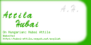 attila hubai business card